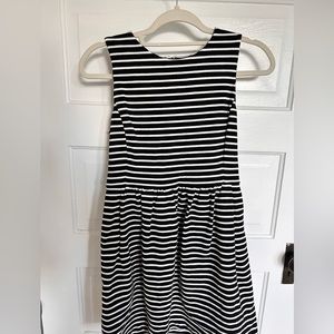 J.Crew Factory Black White Striped Daybreak Fit and Flare Dress Size XS